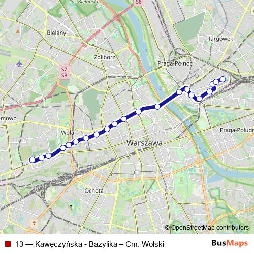 13 tram Line Map