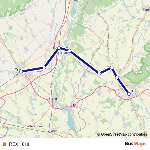 REX 1818 rail Line Map