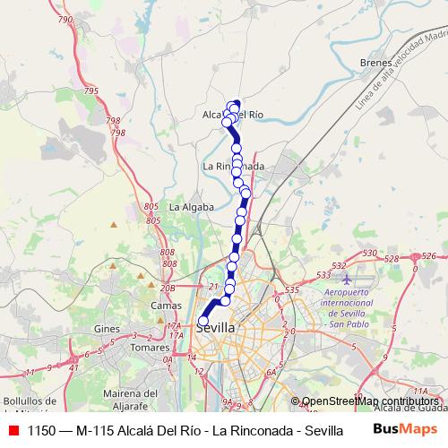1150 bus Line Map