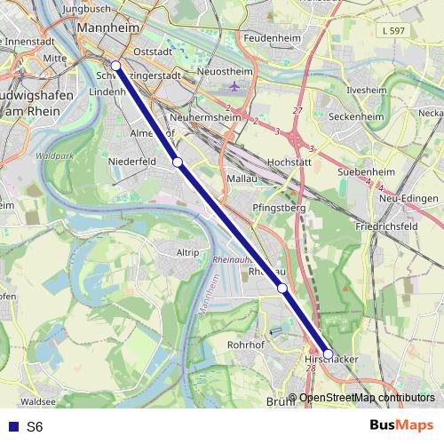 S6 bus Line Map