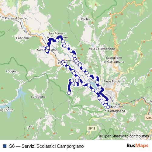 S6 bus Line Map