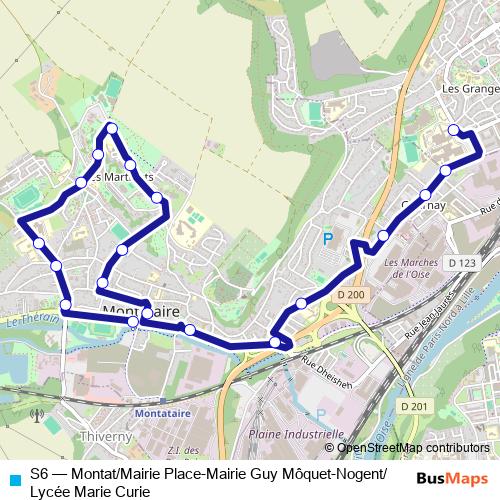 S6 bus Line Map