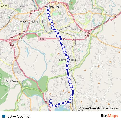S6 bus Line Map