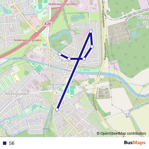 S6 bus Line Map