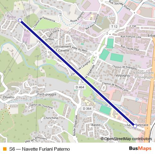 S6 bus Line Map
