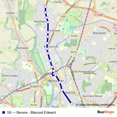 S6 bus Line Map