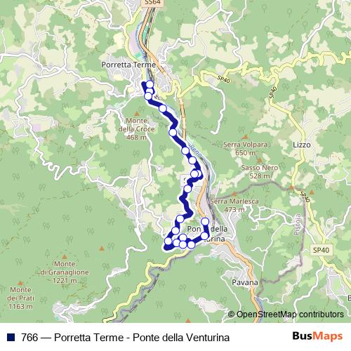 766 bus Line Map
