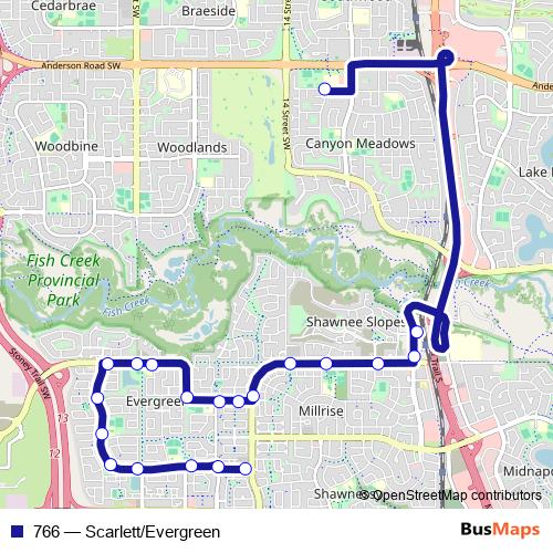 766 bus Line Map
