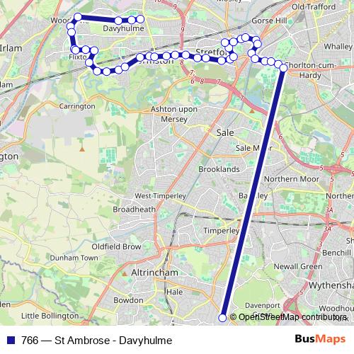 766 bus Line Map