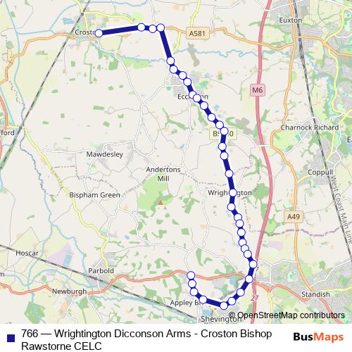 766 bus Line Map