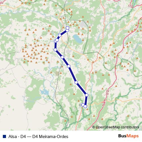 Alsa - D4 bus Line Map