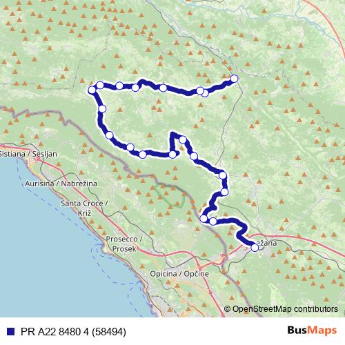 PR A22 8480 4 (58494) bus Line Map