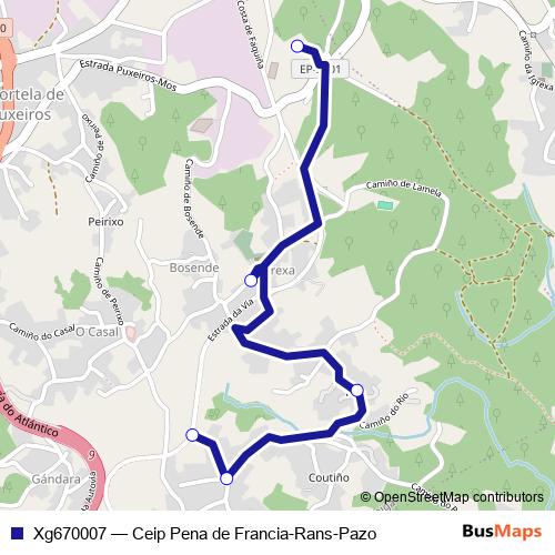 Xg670007 bus Line Map