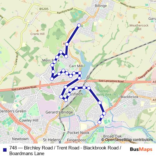 748 bus Line Map