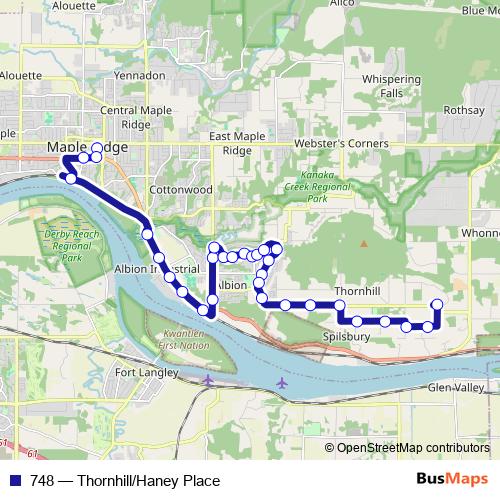 748 bus Line Map