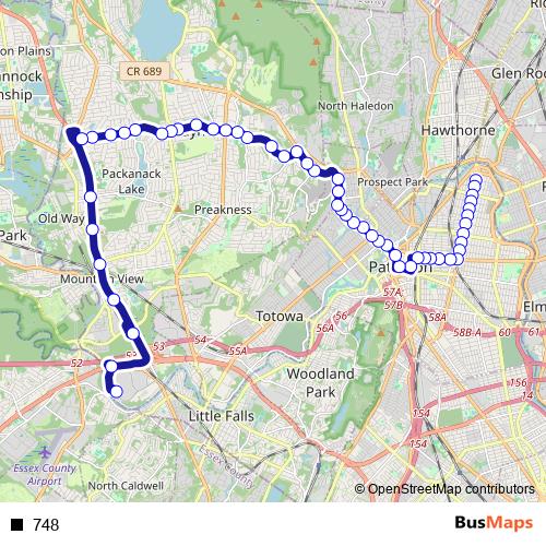 748 bus Line Map