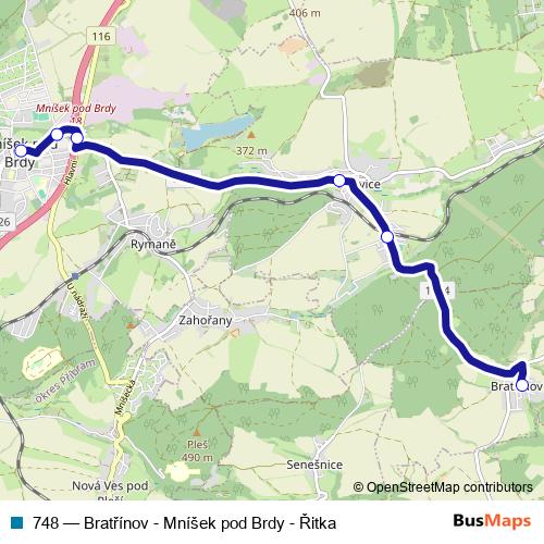 748 bus Line Map
