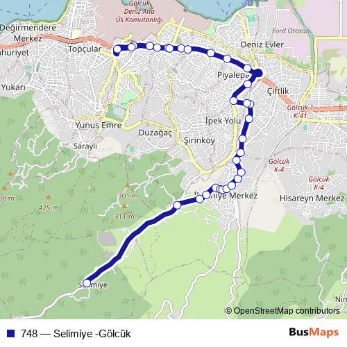 748 bus Line Map