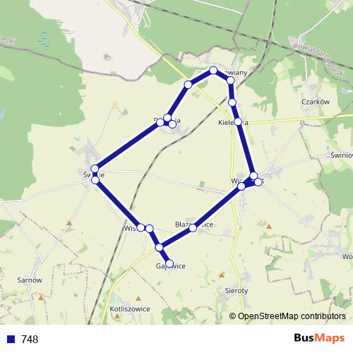 748 bus Line Map