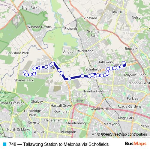 748 bus Line Map
