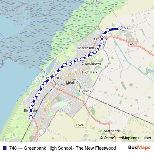 748 bus Line Map