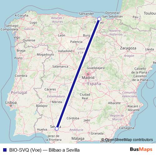 BIO-SVQ (Voe) air Line Map