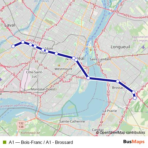 A1 tram Line Map