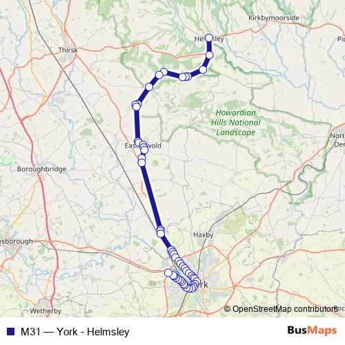 M31 bus Line Map