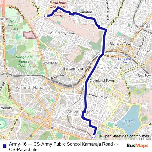 Army-16 bus Line Map