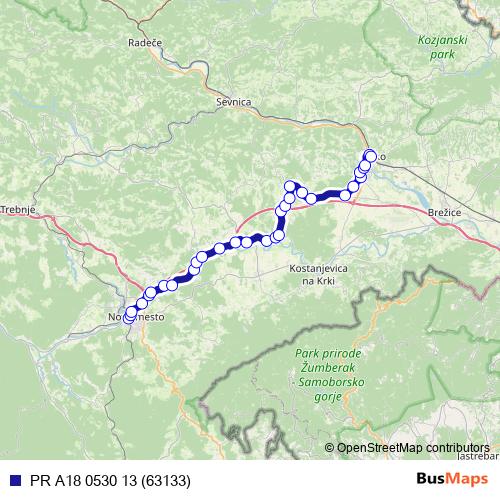 PR A18 0530 13 (63133) bus Line Map