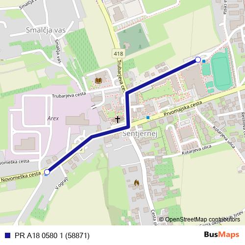 PR A18 0580 1 (58871) bus Line Map