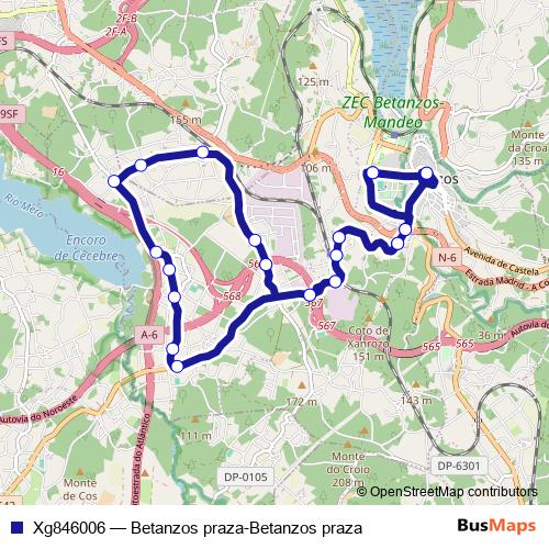 Xg846006 bus Line Map
