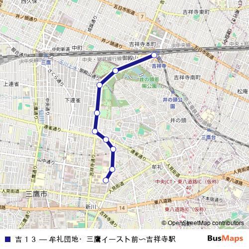 吉１３ bus Line Map