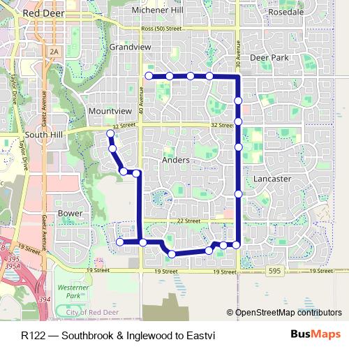 R122 bus Line Map