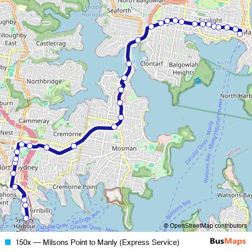 150x bus Line Map