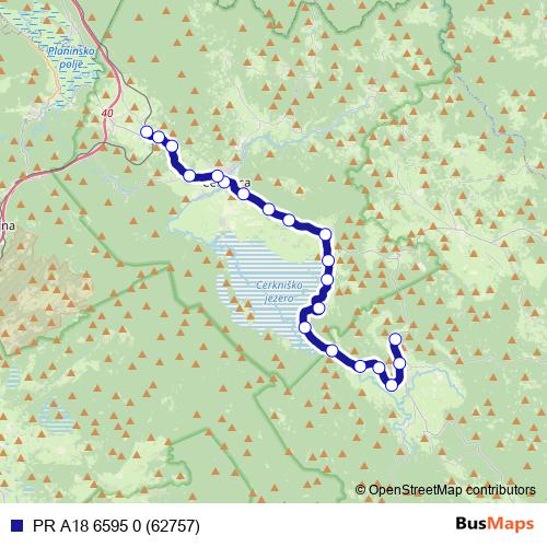 PR A18 6595 0 (62757) bus Line Map