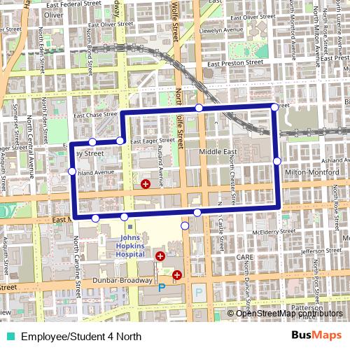 Employee/Student 4 North bus Line Map