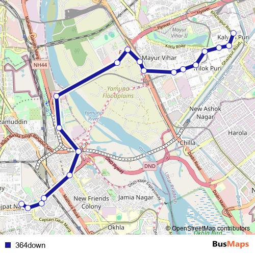 364down bus Line Map