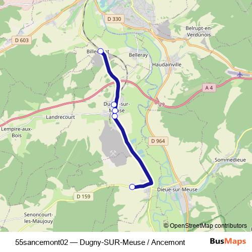 55sancemont02 bus Line Map