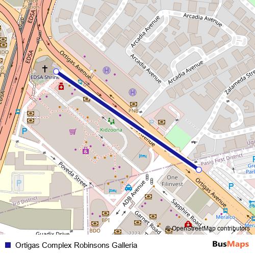 Ortigas Complex Robinsons Galleria bus Line Map