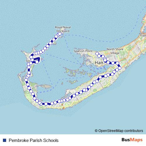Pembroke Parish Schools bus Line Map