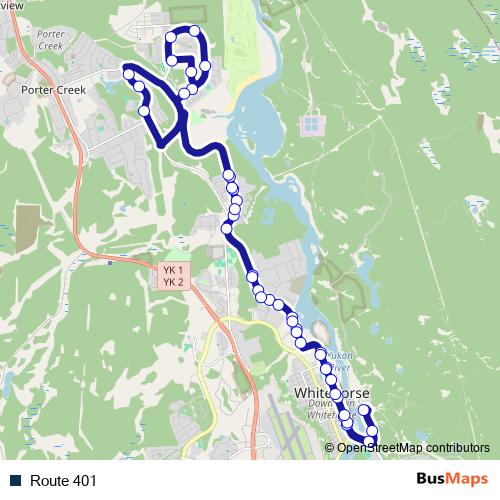 Route 401 bus Line Map