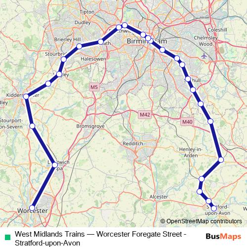West Midlands Trains rail Line Map
