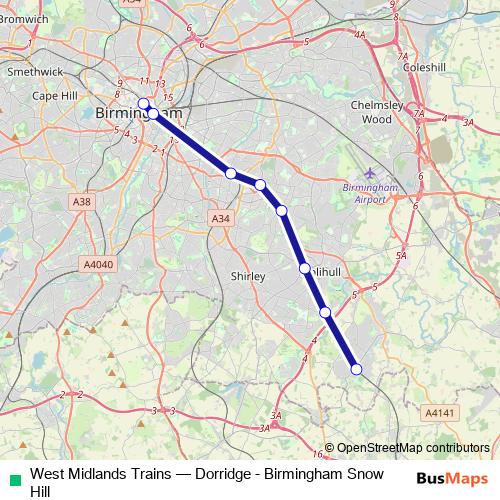 West Midlands Trains rail Line Map