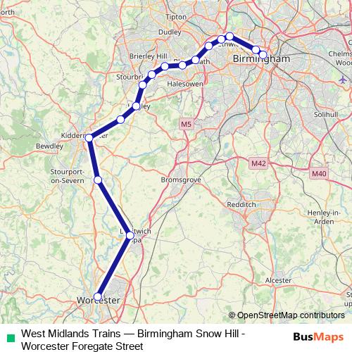 West Midlands Trains rail Line Map