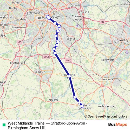 West Midlands Trains rail Line Map