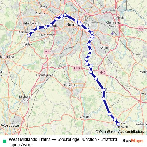 West Midlands Trains rail Line Map