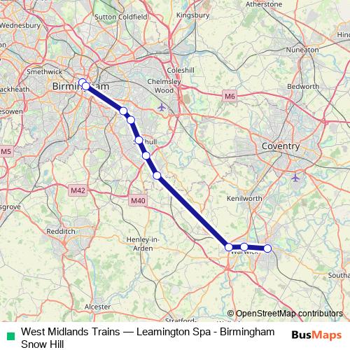 West Midlands Trains rail Line Map