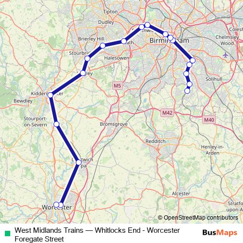 West Midlands Trains rail Line Map