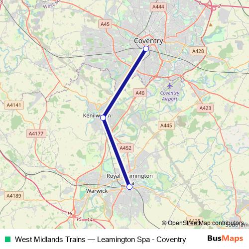 West Midlands Trains rail Line Map